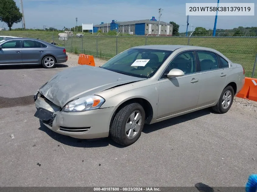 2008 Chevrolet Impala Lt VIN: 2G1WT58K381379119 Lot: 40187600