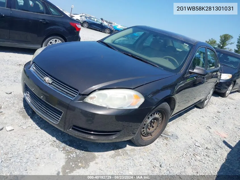 2008 Chevrolet Impala Ls VIN: 2G1WB58K281301031 Lot: 40192729