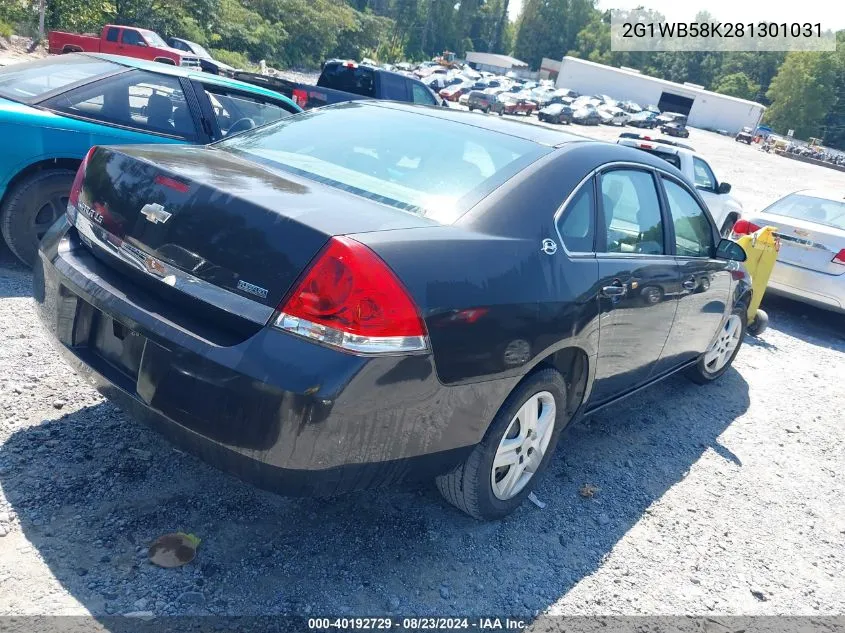 2008 Chevrolet Impala Ls VIN: 2G1WB58K281301031 Lot: 40192729