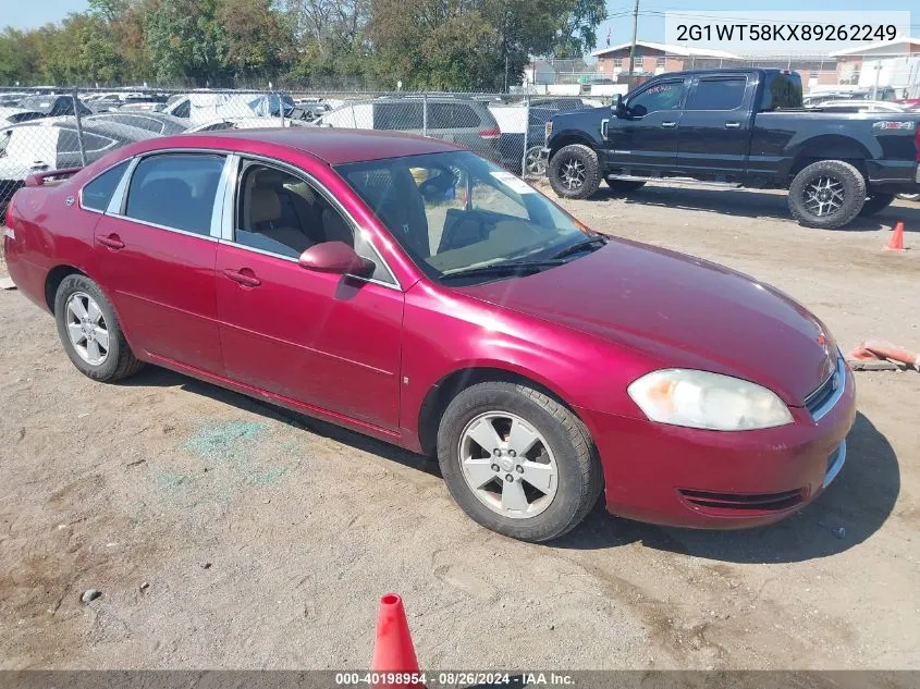 2008 Chevrolet Impala Lt VIN: 2G1WT58KX89262249 Lot: 40198954