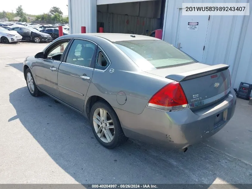 2008 Chevrolet Impala Ltz VIN: 2G1WU583989243407 Lot: 40204997