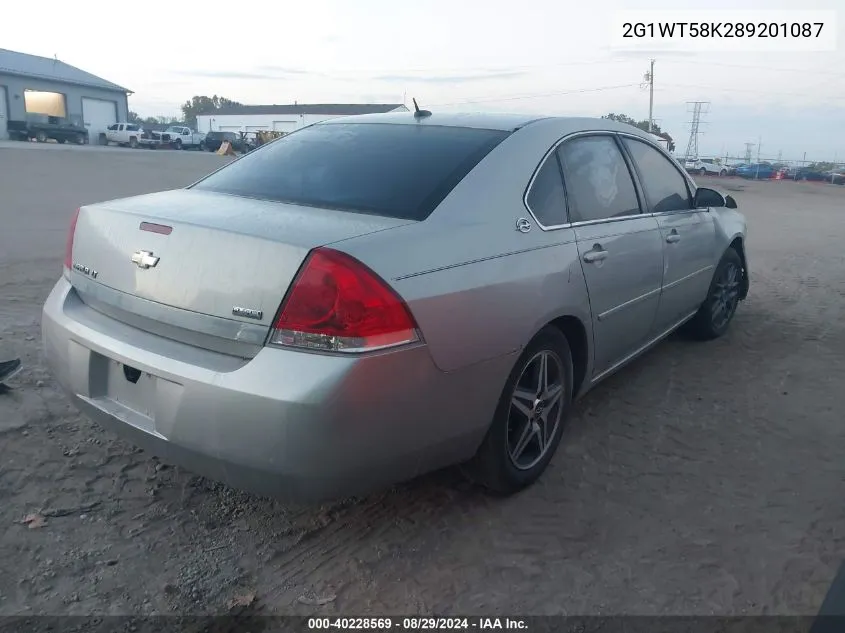 2008 Chevrolet Impala Lt VIN: 2G1WT58K289201087 Lot: 40228569