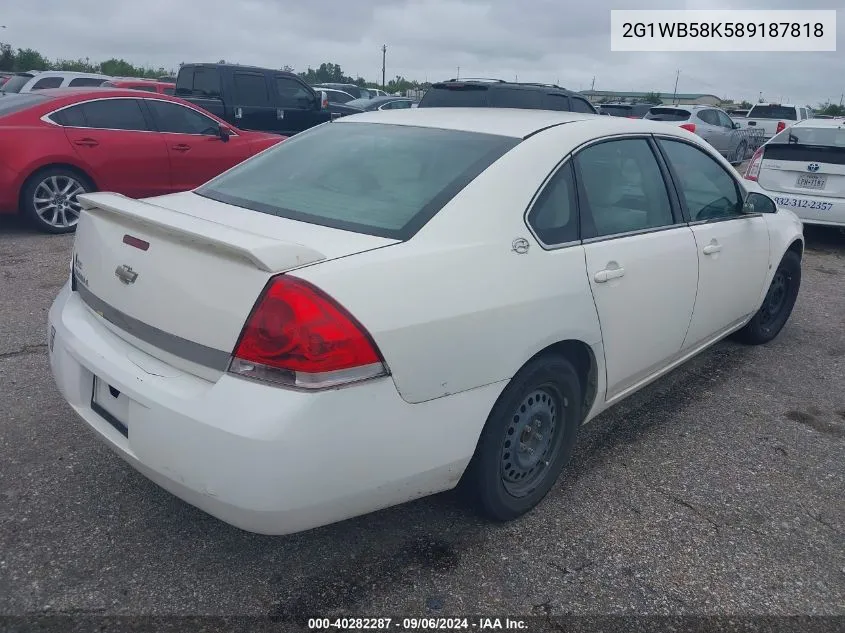 2008 Chevrolet Impala Ls VIN: 2G1WB58K589187818 Lot: 40282287