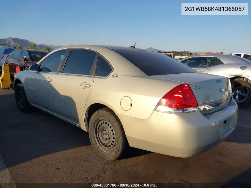 2008 Chevrolet Impala Ls VIN: 2G1WB58K481366057 Lot: 40301708