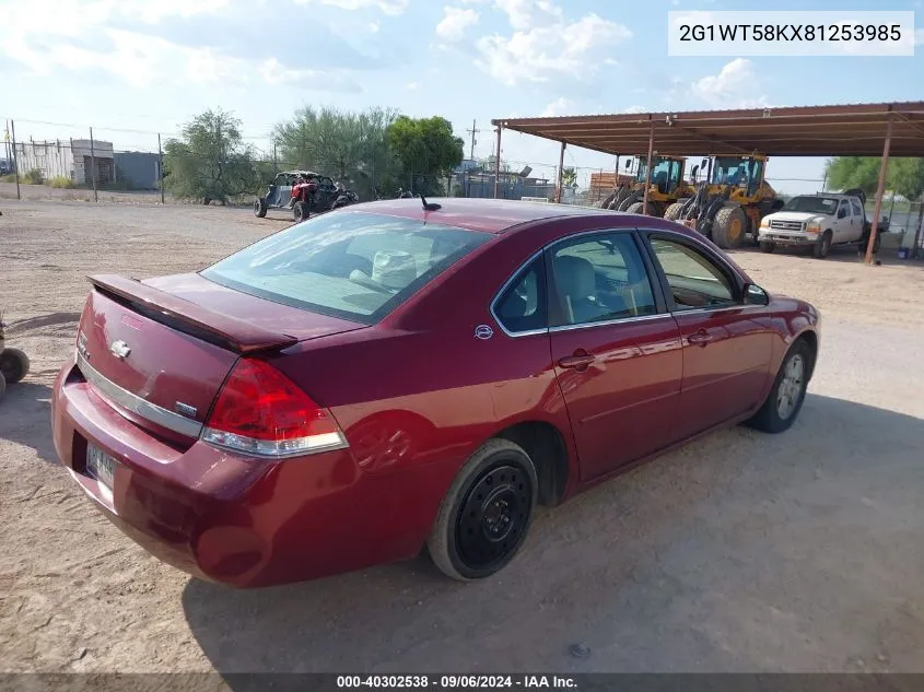 2G1WT58KX81253985 2008 Chevrolet Impala Lt