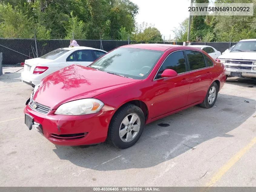 2008 Chevrolet Impala Lt VIN: 2G1WT58N689100922 Lot: 40306405