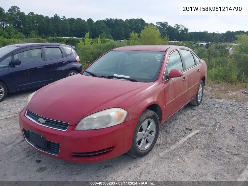 2G1WT58K981214790 2008 Chevrolet Impala Lt