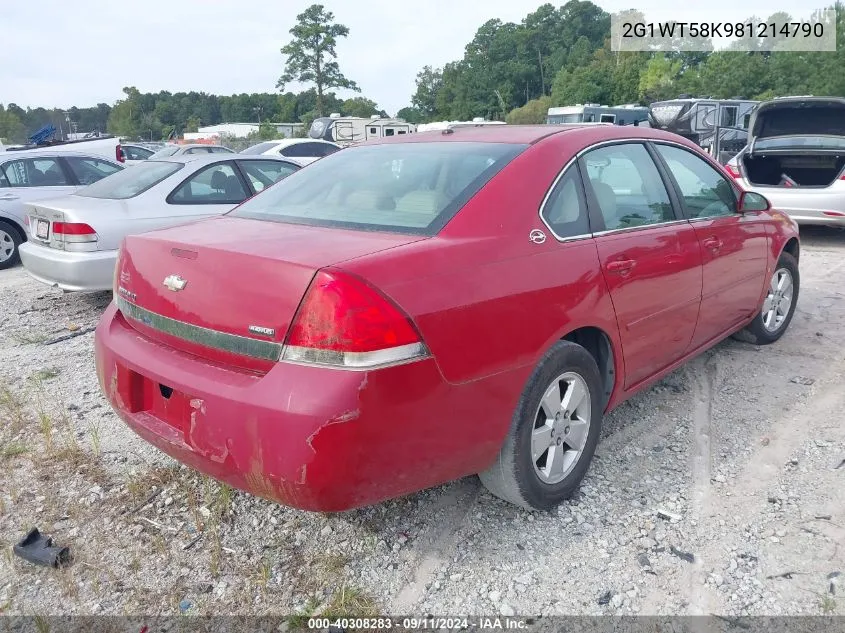 2008 Chevrolet Impala Lt VIN: 2G1WT58K981214790 Lot: 40308283