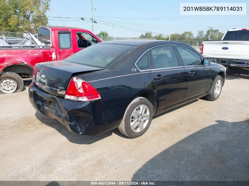 2008 Chevrolet Impala Ls VIN: 2G1WB58K789114031 Lot: 40313544