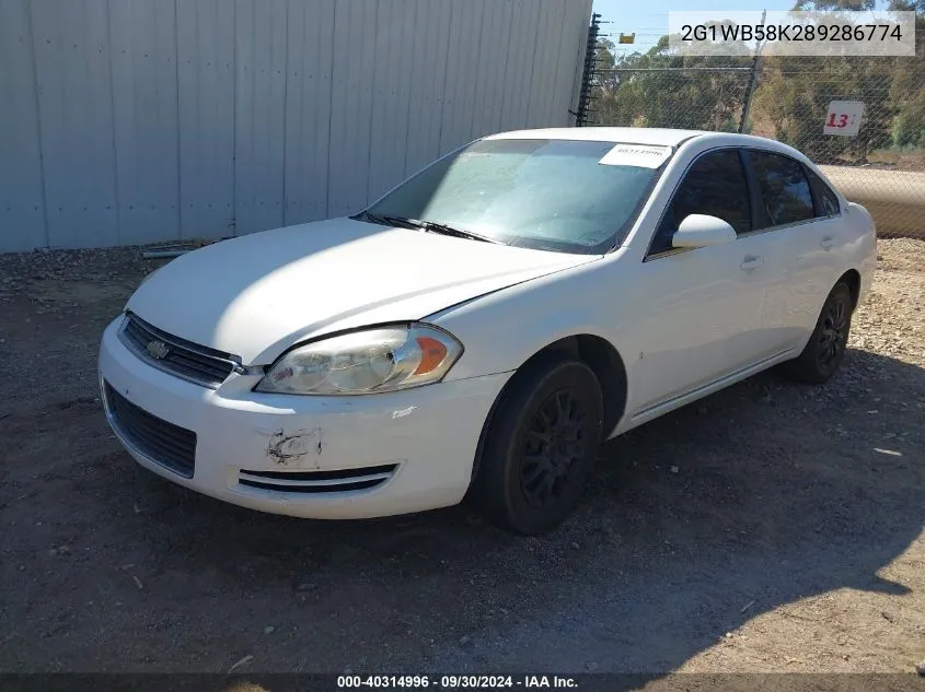 2008 Chevrolet Impala Ls VIN: 2G1WB58K289286774 Lot: 40314996