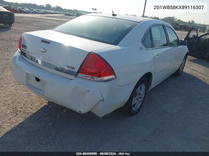 2008 Chevrolet Impala Ls VIN: 2G1WB58KX89116307 Lot: 40318976