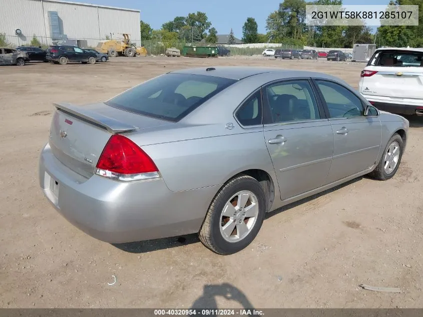 2008 Chevrolet Impala Lt VIN: 2G1WT58K881285107 Lot: 40320954