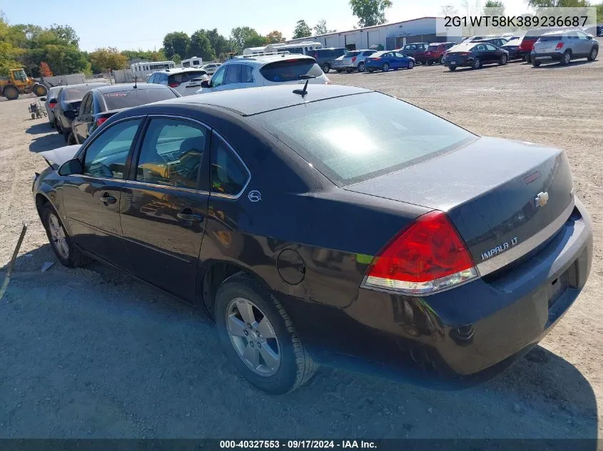 2008 Chevrolet Impala Lt VIN: 2G1WT58K389236687 Lot: 40327553