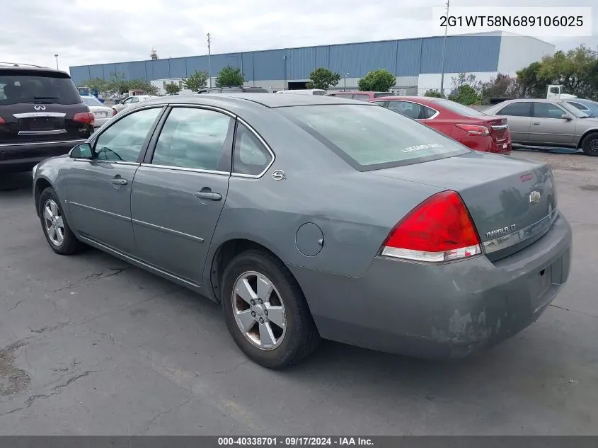 2008 Chevrolet Impala Lt VIN: 2G1WT58N689106025 Lot: 40338701