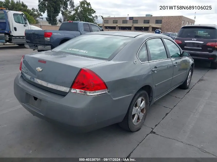 2008 Chevrolet Impala Lt VIN: 2G1WT58N689106025 Lot: 40338701