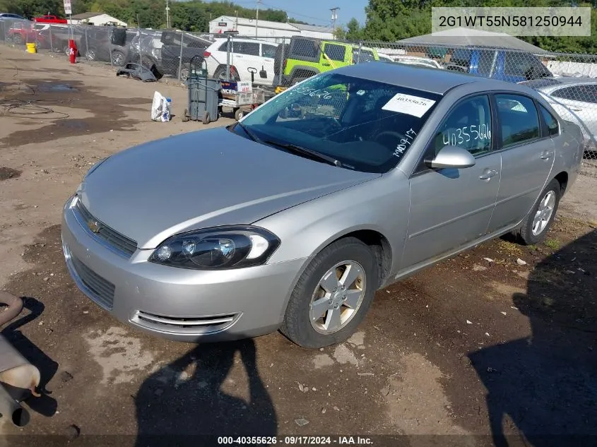 2008 Chevrolet Impala Lt VIN: 2G1WT55N581250944 Lot: 40355626