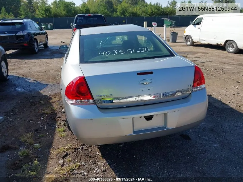 2008 Chevrolet Impala Lt VIN: 2G1WT55N581250944 Lot: 40355626