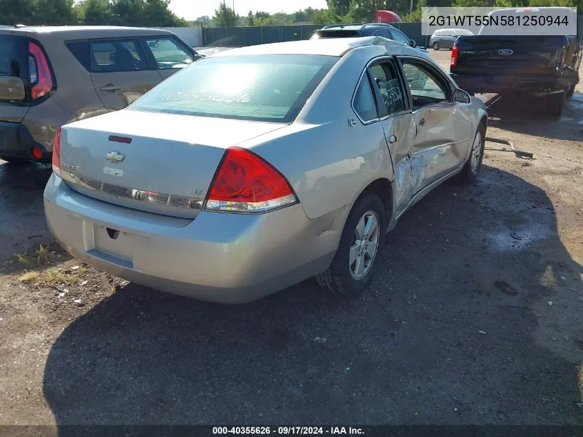 2008 Chevrolet Impala Lt VIN: 2G1WT55N581250944 Lot: 40355626