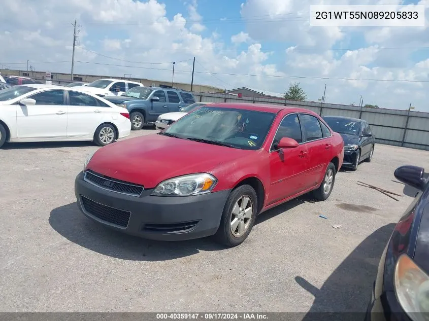 2008 Chevrolet Impala Lt VIN: 2G1WT55N089205833 Lot: 40359147