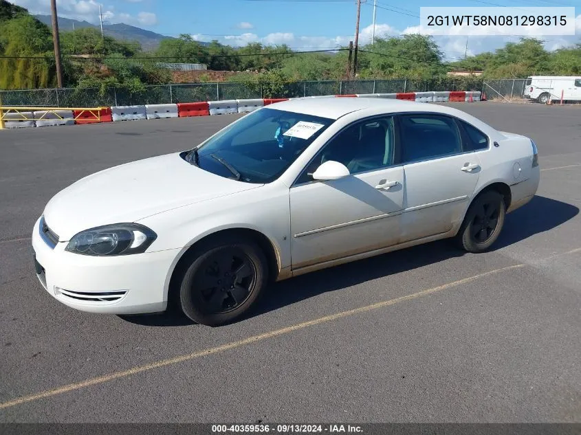 2G1WT58N081298315 2008 Chevrolet Impala Lt