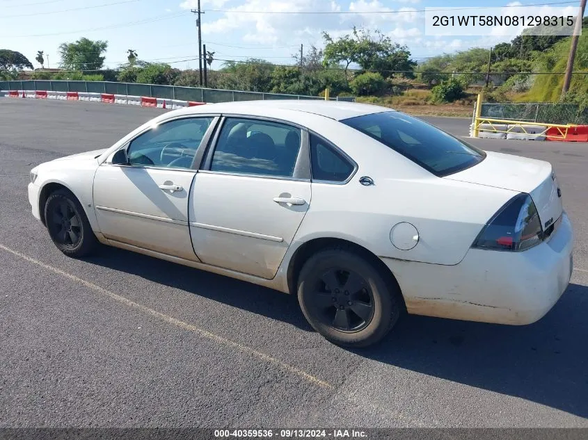 2008 Chevrolet Impala Lt VIN: 2G1WT58N081298315 Lot: 40359536