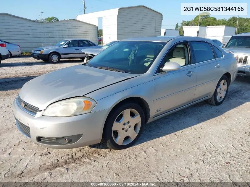 2008 Chevrolet Impala Ss VIN: 2G1WD58C581344166 Lot: 40366069