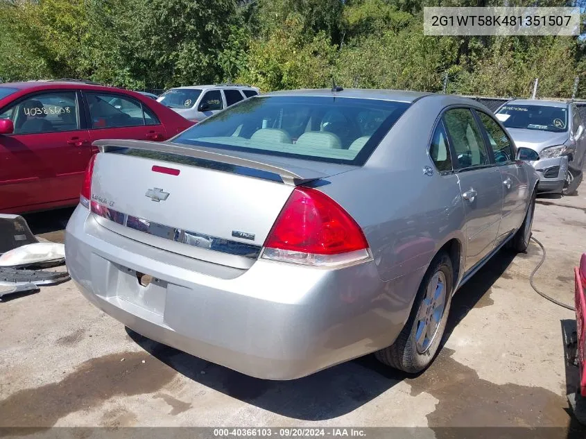 2008 Chevrolet Impala Lt VIN: 2G1WT58K481351507 Lot: 40366103