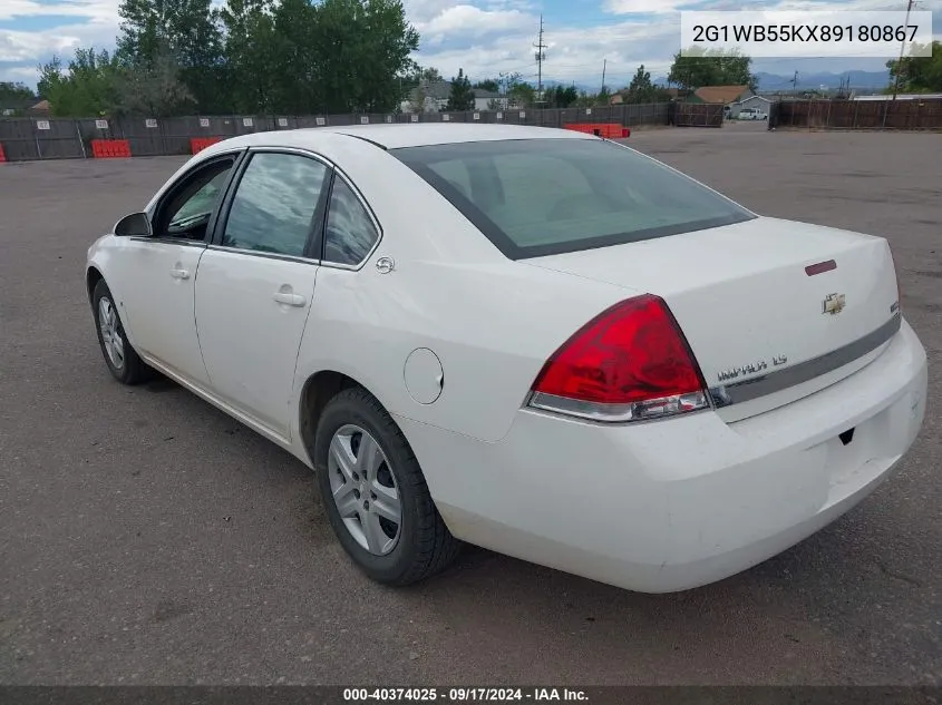 2008 Chevrolet Impala Ls VIN: 2G1WB55KX89180867 Lot: 40374025