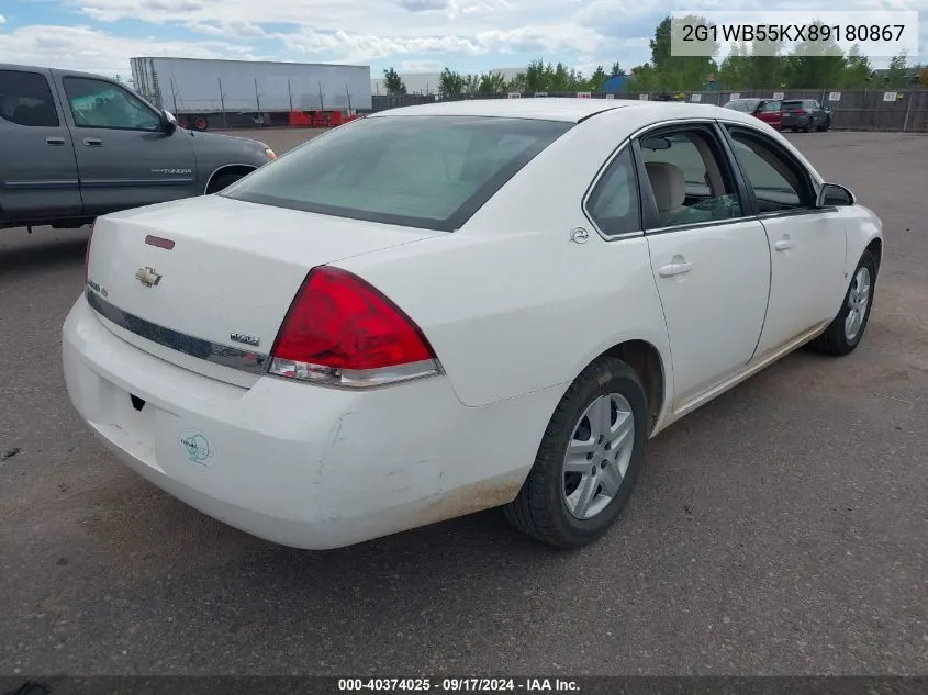 2008 Chevrolet Impala Ls VIN: 2G1WB55KX89180867 Lot: 40374025