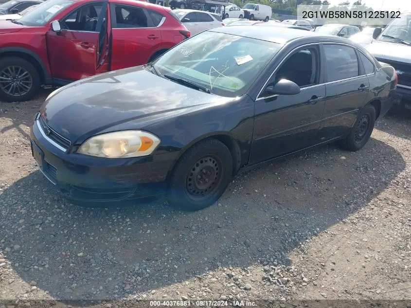 2G1WB58N581225122 2008 Chevrolet Impala Ls