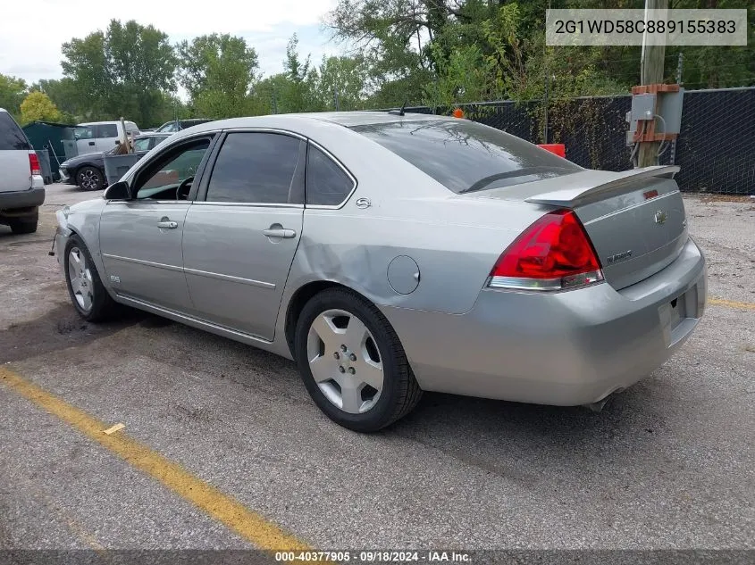 2008 Chevrolet Impala Ss VIN: 2G1WD58C889155383 Lot: 40377905