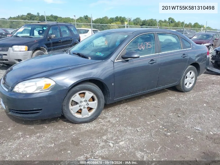 2008 Chevrolet Impala Lt VIN: 2G1WT55K581310498 Lot: 40386675