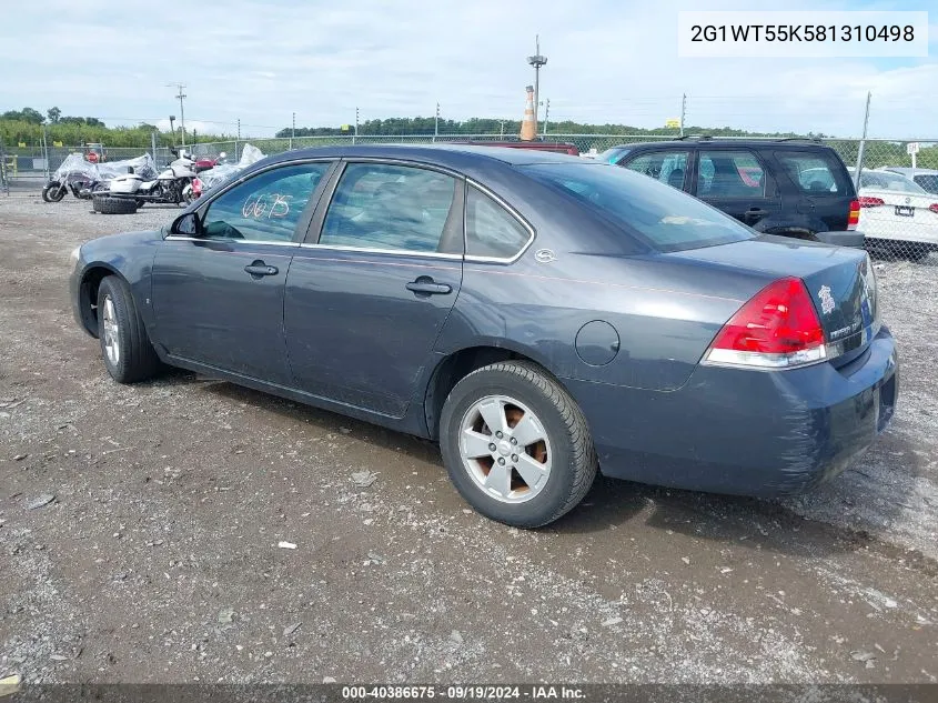 2008 Chevrolet Impala Lt VIN: 2G1WT55K581310498 Lot: 40386675