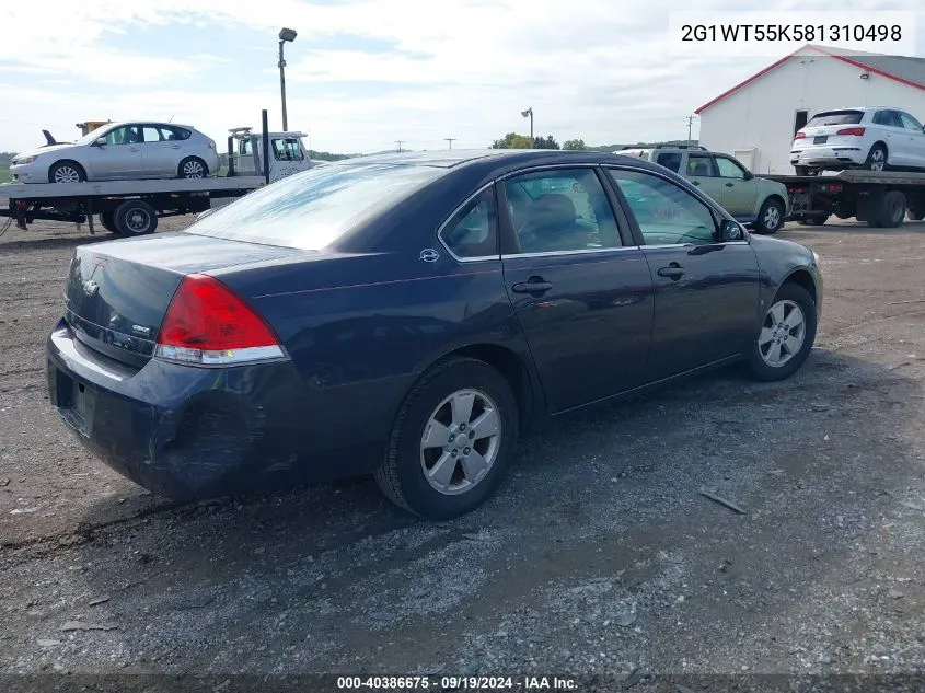 2008 Chevrolet Impala Lt VIN: 2G1WT55K581310498 Lot: 40386675