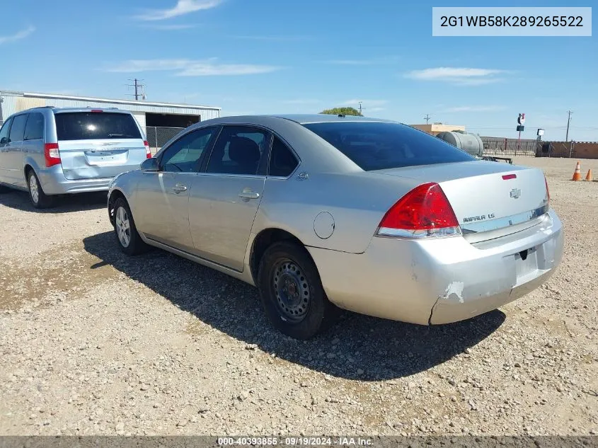 2G1WB58K289265522 2008 Chevrolet Impala Ls