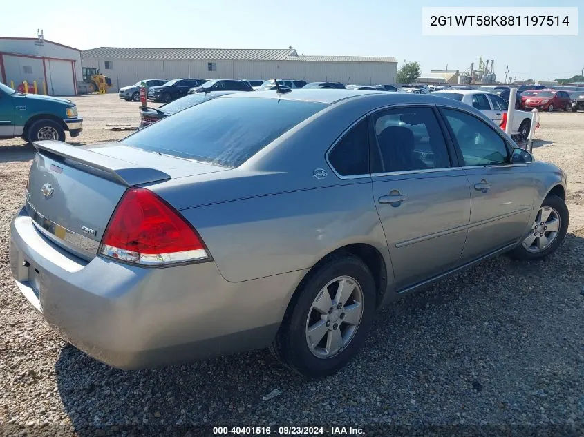 2G1WT58K881197514 2008 Chevrolet Impala Lt