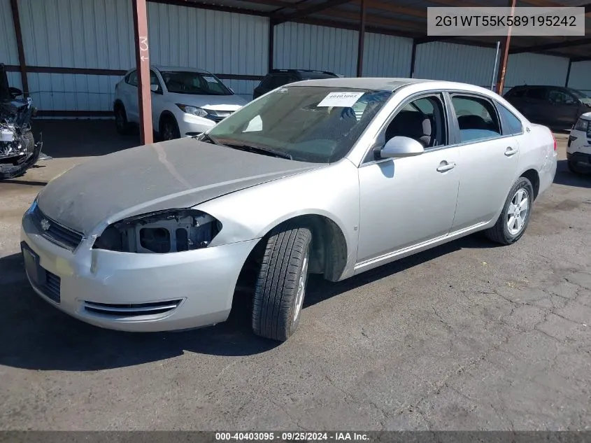 2008 Chevrolet Impala Lt VIN: 2G1WT55K589195242 Lot: 40403095