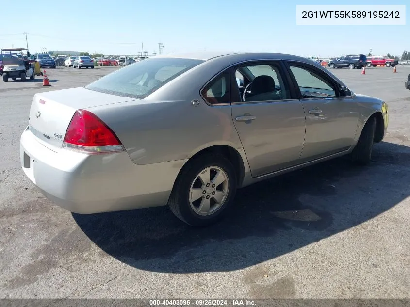 2008 Chevrolet Impala Lt VIN: 2G1WT55K589195242 Lot: 40403095