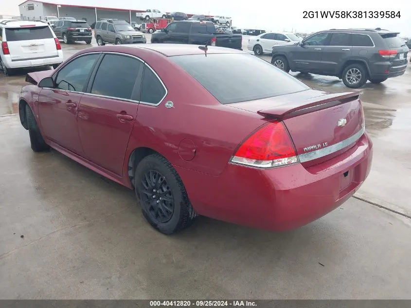 2G1WV58K381339584 2008 Chevrolet Impala Lt