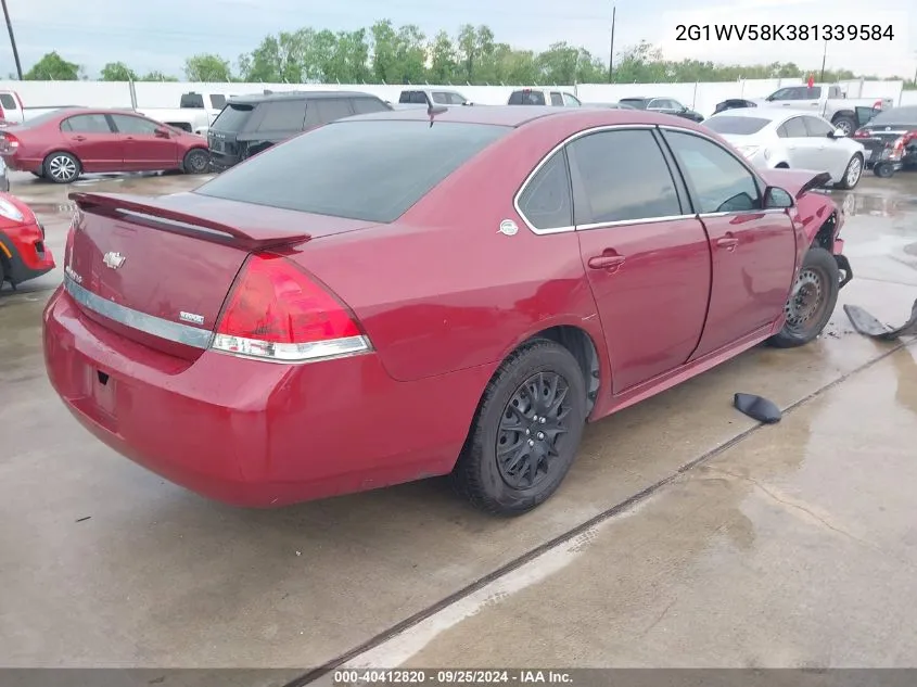 2008 Chevrolet Impala Lt VIN: 2G1WV58K381339584 Lot: 40412820