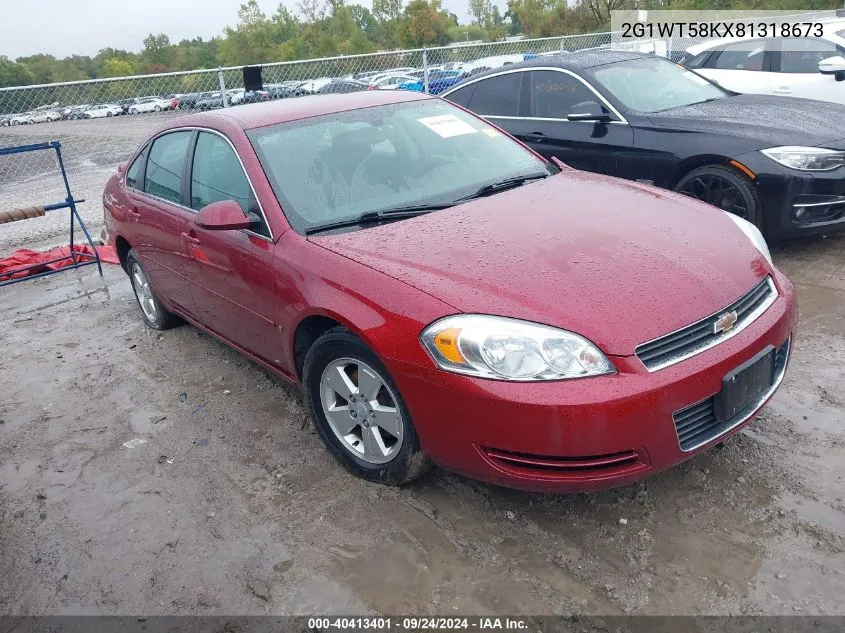 2008 Chevrolet Impala Lt VIN: 2G1WT58KX81318673 Lot: 40413401