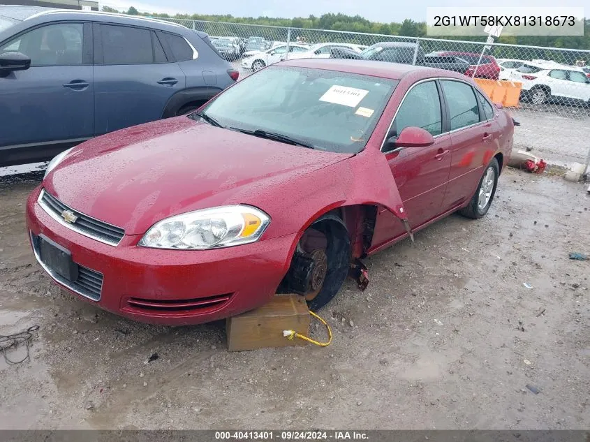 2008 Chevrolet Impala Lt VIN: 2G1WT58KX81318673 Lot: 40413401