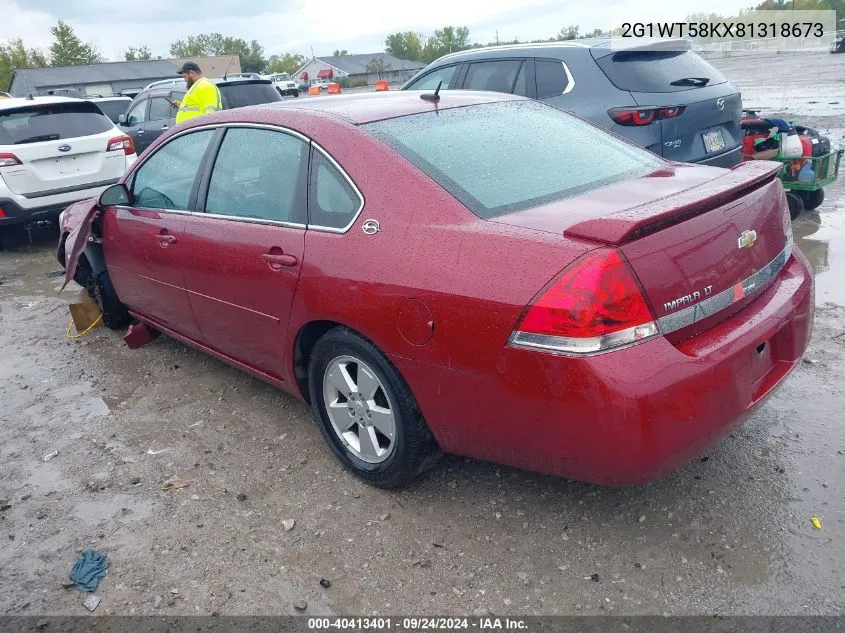 2008 Chevrolet Impala Lt VIN: 2G1WT58KX81318673 Lot: 40413401