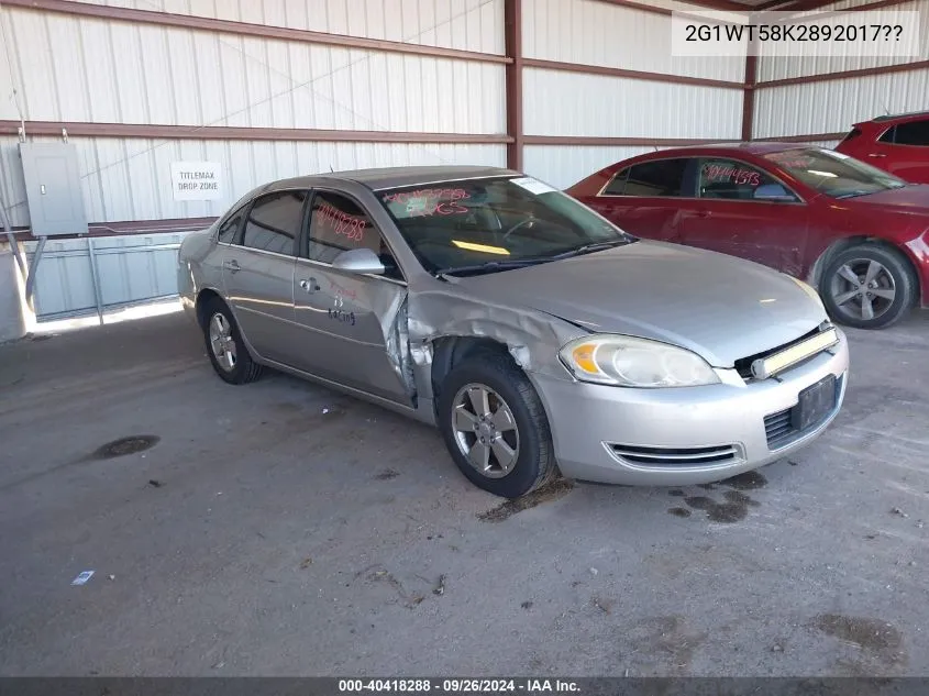 2008 Chevrolet Impala Lt VIN: 2G1WT58K2892017?? Lot: 40418288