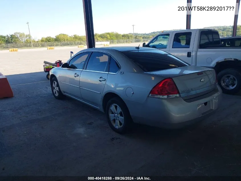 2008 Chevrolet Impala Lt VIN: 2G1WT58K2892017?? Lot: 40418288