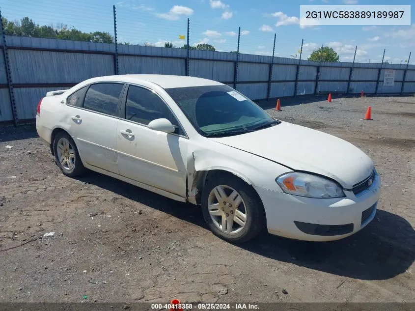 2008 Chevrolet Impala Lt VIN: 2G1WC583889189987 Lot: 40418358