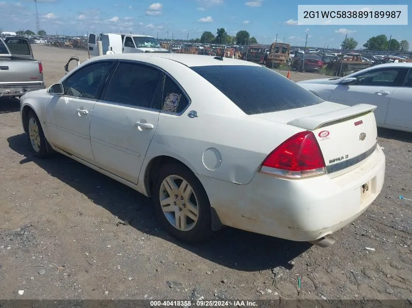 2008 Chevrolet Impala Lt VIN: 2G1WC583889189987 Lot: 40418358