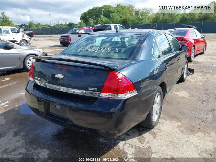 2008 Chevrolet Impala Lt VIN: 2G1WT58K481359915 Lot: 40426983