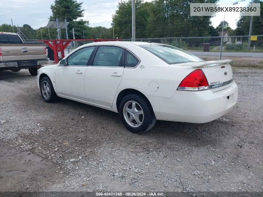 2008 Chevrolet Impala Ls VIN: 2G1WB58KX89238360 Lot: 40431248