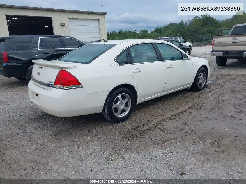 2008 Chevrolet Impala Ls VIN: 2G1WB58KX89238360 Lot: 40431248